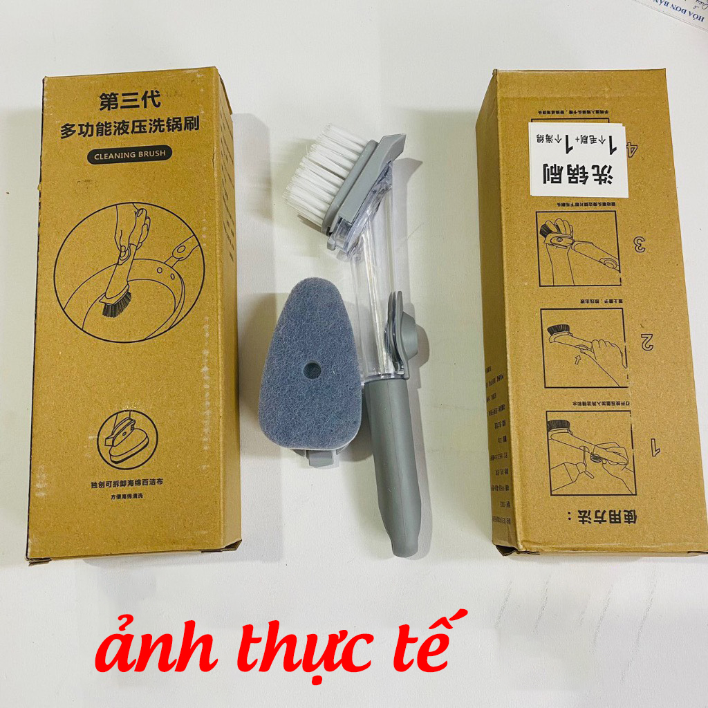 Cây rửa chén đa năng, bàn chải cọ rửa nhà bếp đa năng - cọ rửa chén bát, cọ rửa xoong nồi thông minh có khay đựng dung dịch tẩy rửa dieulinhshop