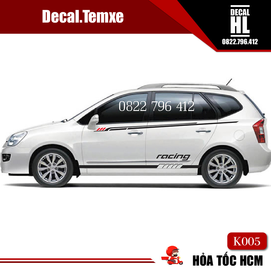 Tem dán sườn xe Kia Carens K005