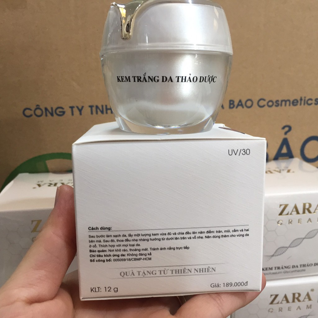 Kem dưỡng trắng da Zara 12g