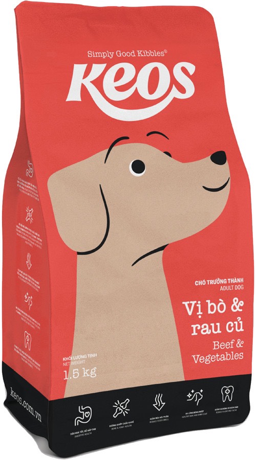 [1.5kg] Thức Ăn Hạt Cho Chó Mọi Lứa Tuổi Keos