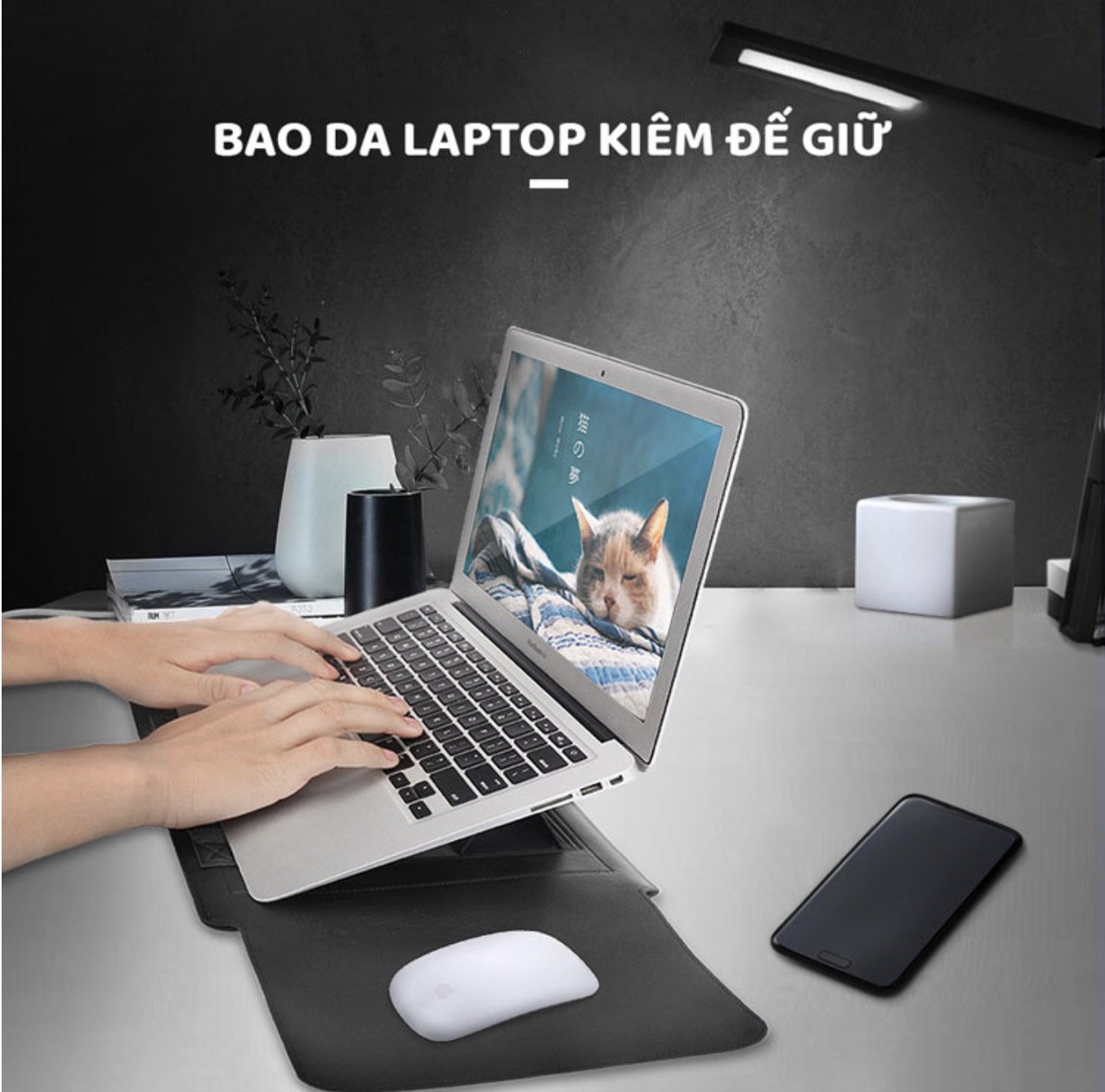 Hanrui Shop Bao da đa năng Laptop Sleeve (Đen)