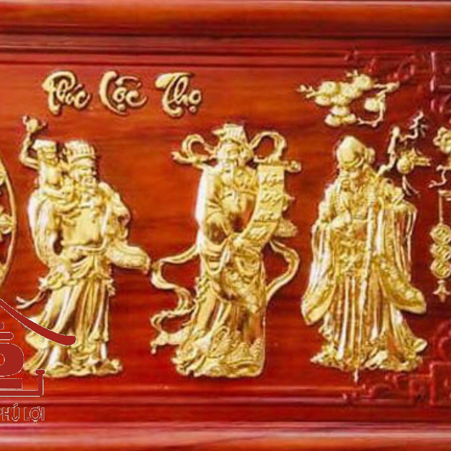 Tranh đồng hỗ gỗ ( Phúc – Lộc – Thọ)