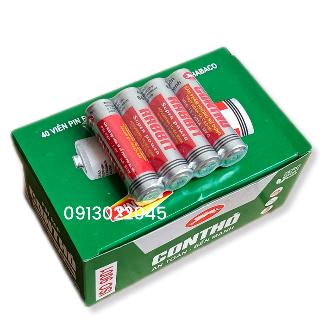 Hộp 40 viên pin Con thỏ AAA, AA (Pin AAA nhỏ hơn AA)