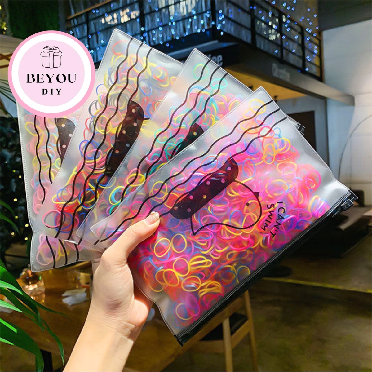 Set 500 Dây Cột Tóc Co Giãn Đáng Yêu Chính Xác Số Lượng, Loại Dày - BEYOU