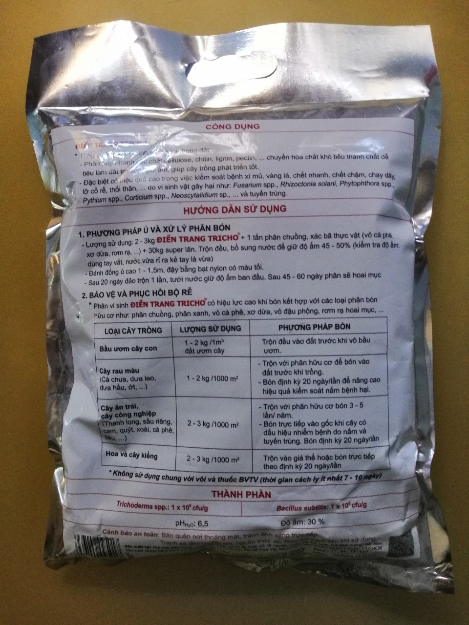 GÓI 1 KG - PHÂN VI SINH TRICHODERMA ĐIỀN TRANG - DÙNG Ủ PHÂN HỮU CƠ