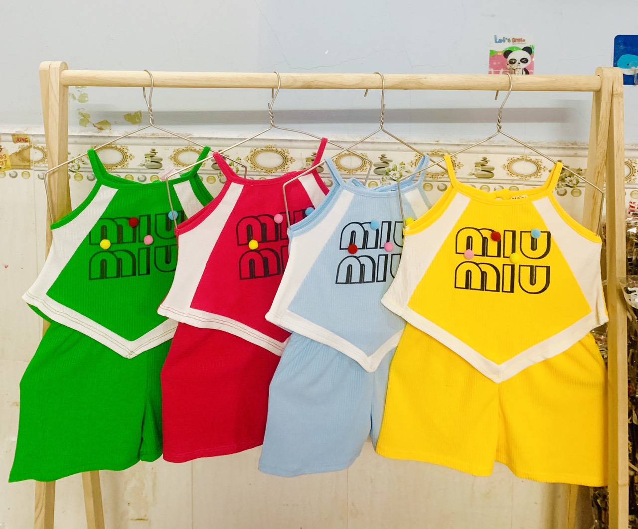 Bộ Thun Gân Dây Chéo Bé (6-14kg) (giao màu ngẫu nhiên)