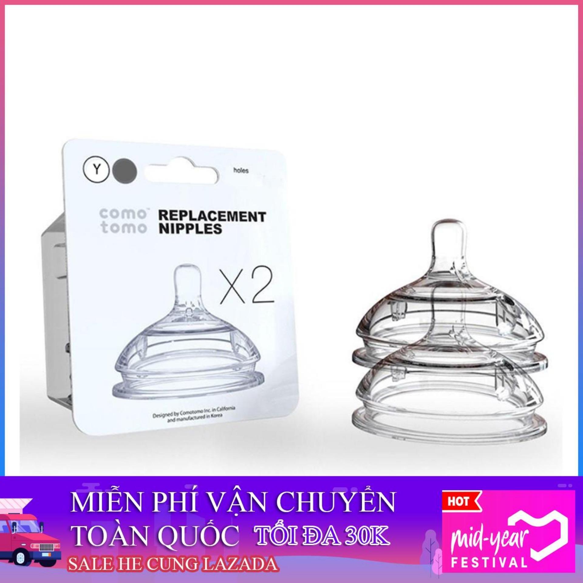 Hộp 2 núm ty bình sữa COMOTOMO size Y (>6th) Chính Hãng