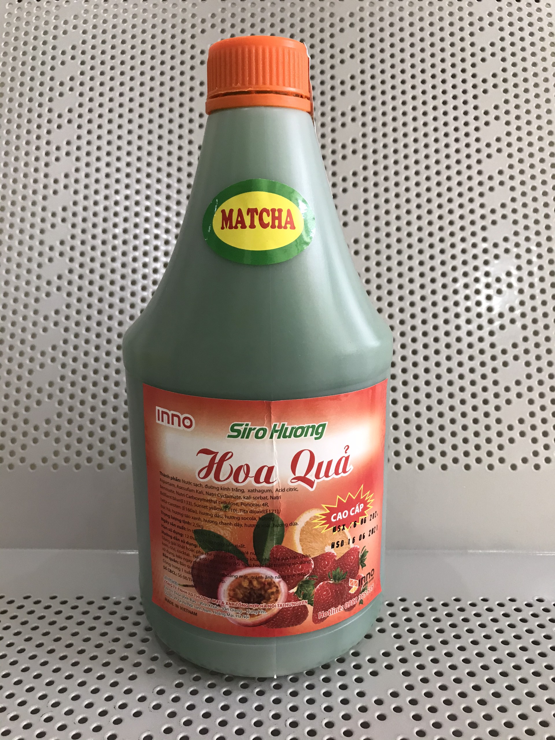 Siro hoa quả can tròn 2lít vị Matcha