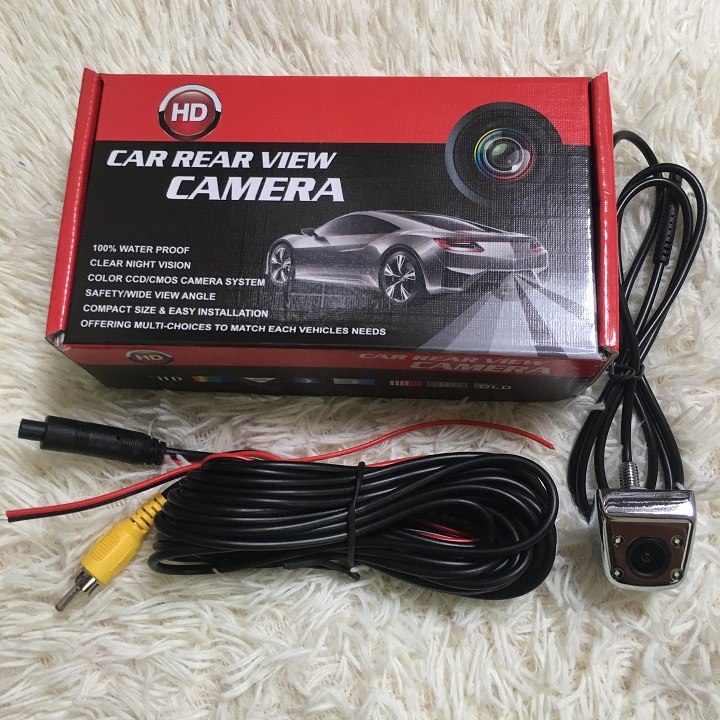 Camera lùi ô tô HD loại 4 mắt LED vỏ mạ crom