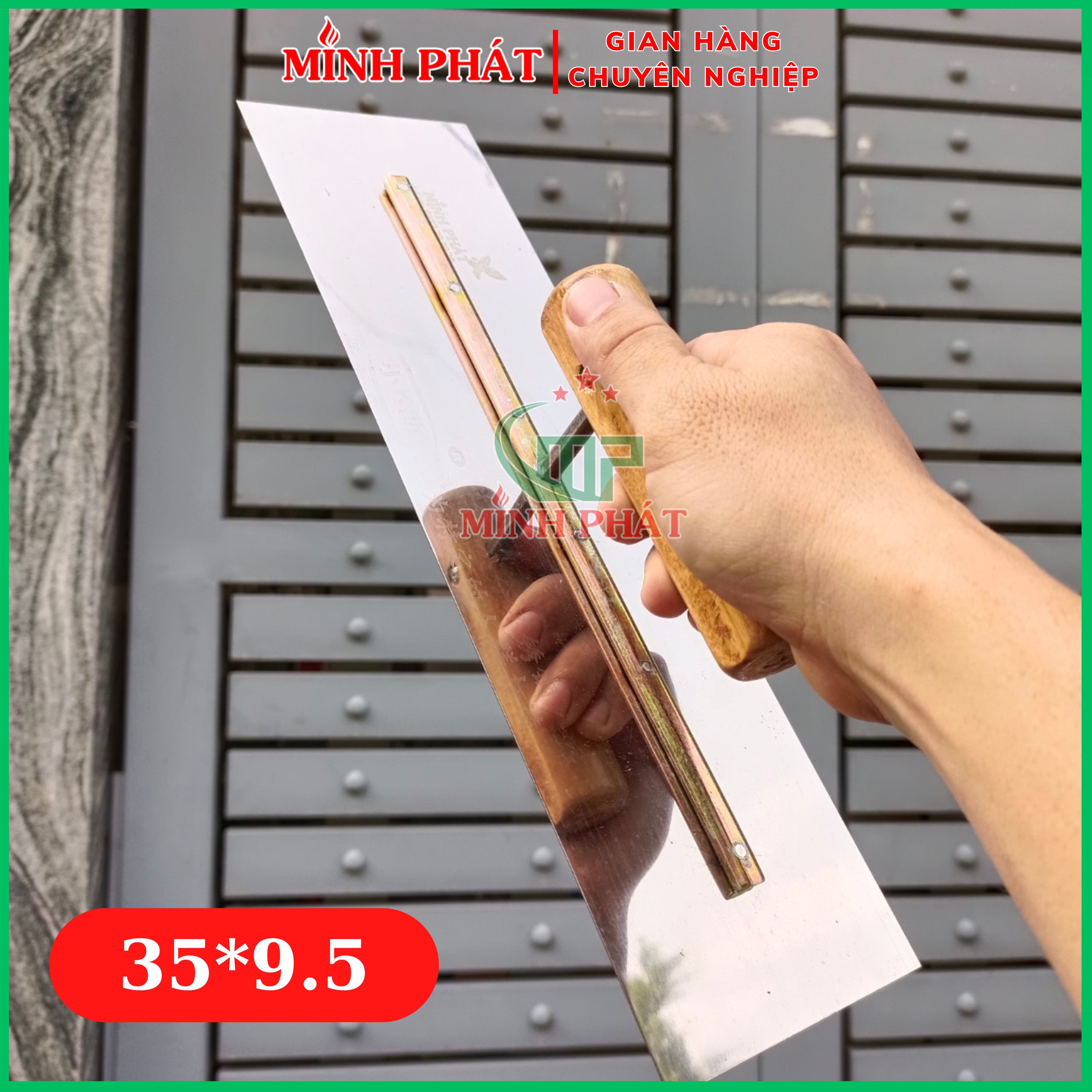 Dao trét bột sơn nước minh phát mẫu mới móc thùng 359.5, dao trét matit móc thùng đu dây trên cao