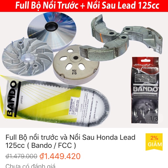 Bộ côn Honda lead 125 / bộ nồi lead 125