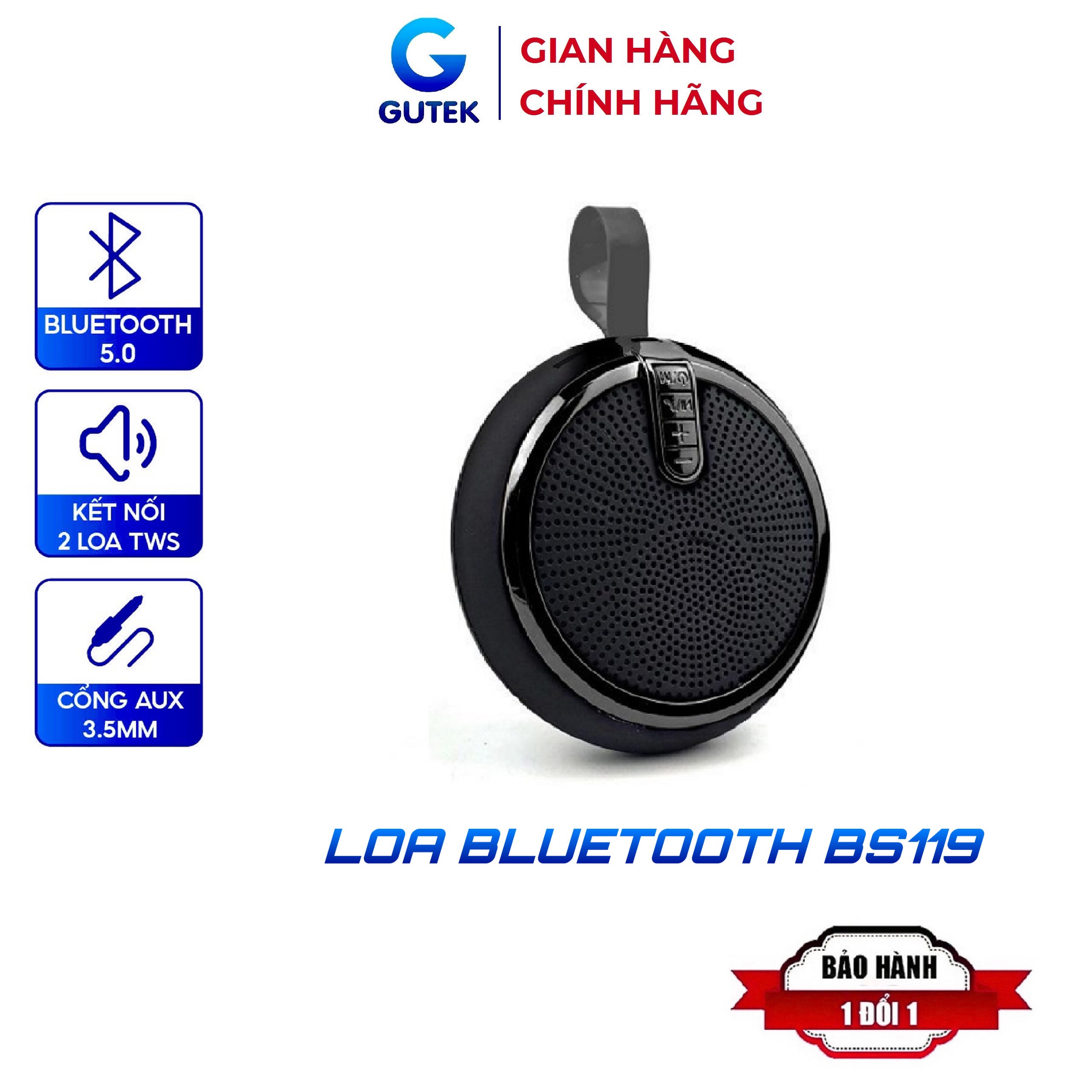 Loa bluetooth mini nghe nhạc không dây BS119 cầm tay nhỏ gọn hỗ trợ thẻ