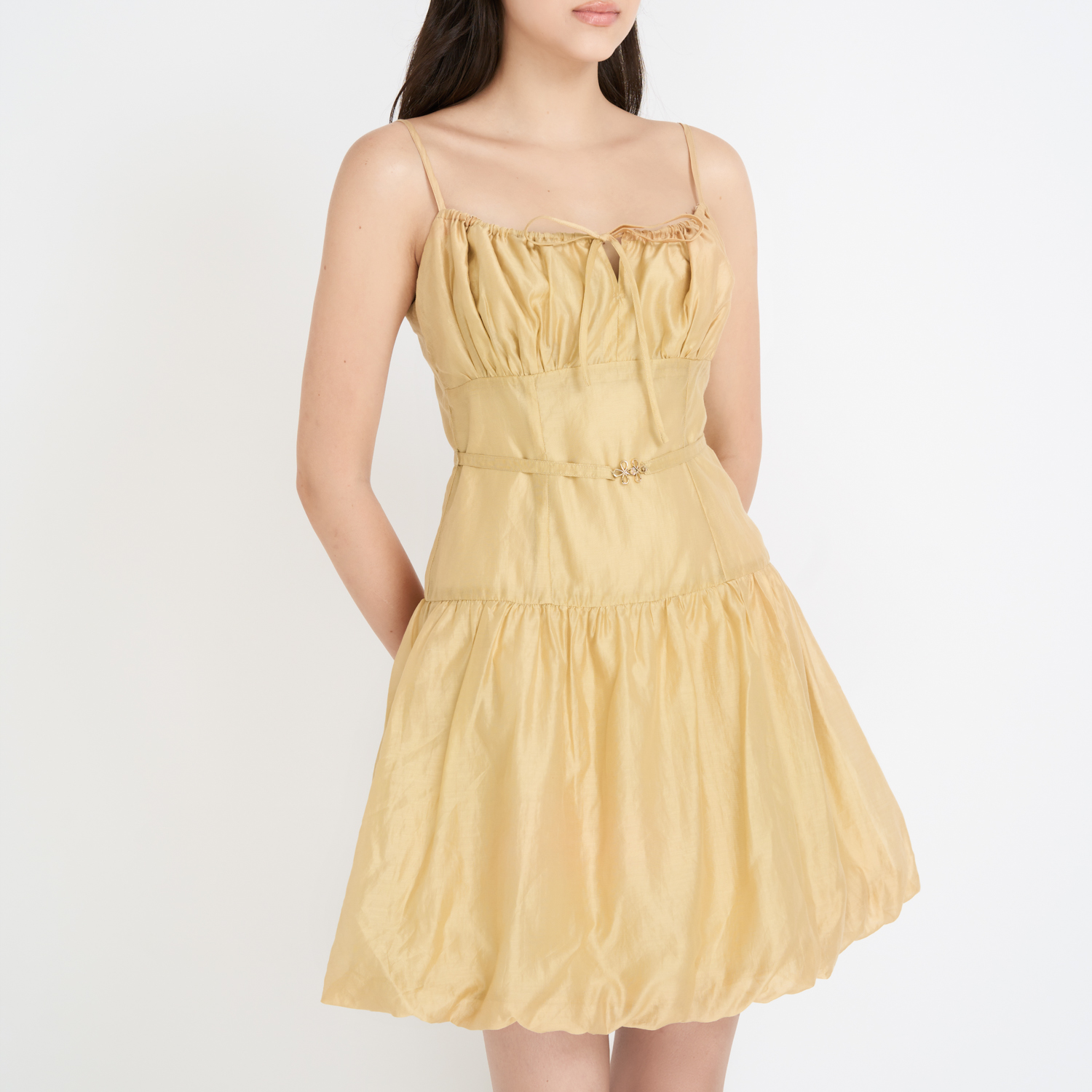 Đầm bí tơ queen phối nhún Maybi