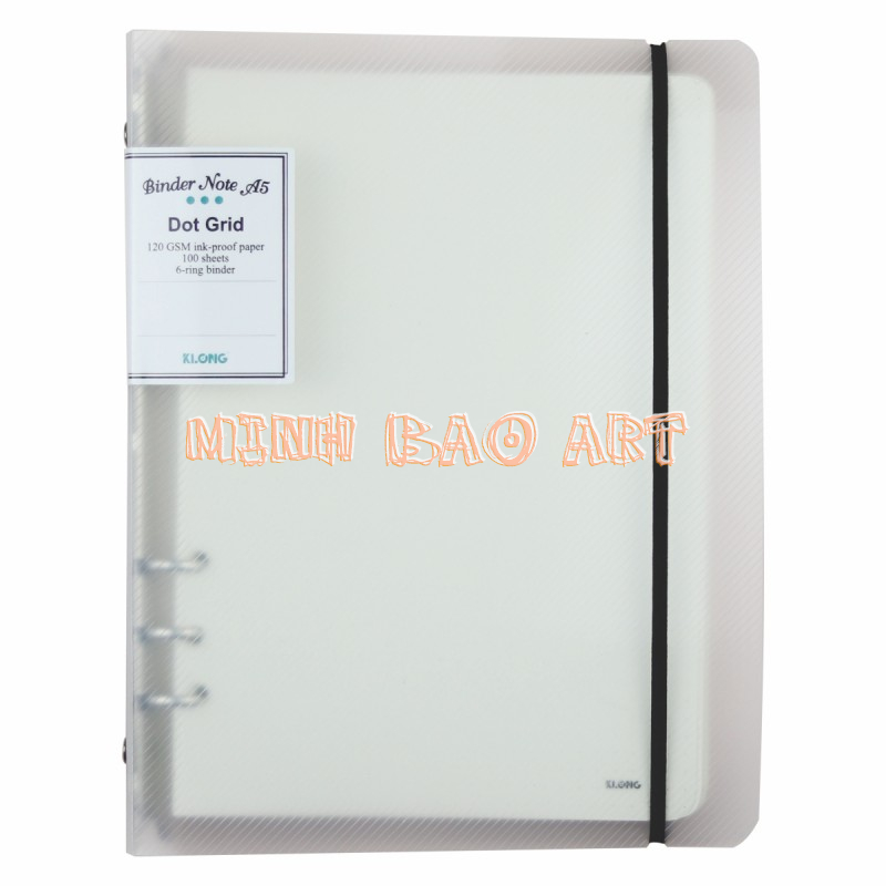 Sổ klong binder file dot grid nhựa kẹp còng a5 - 100 tờ; ms: 995