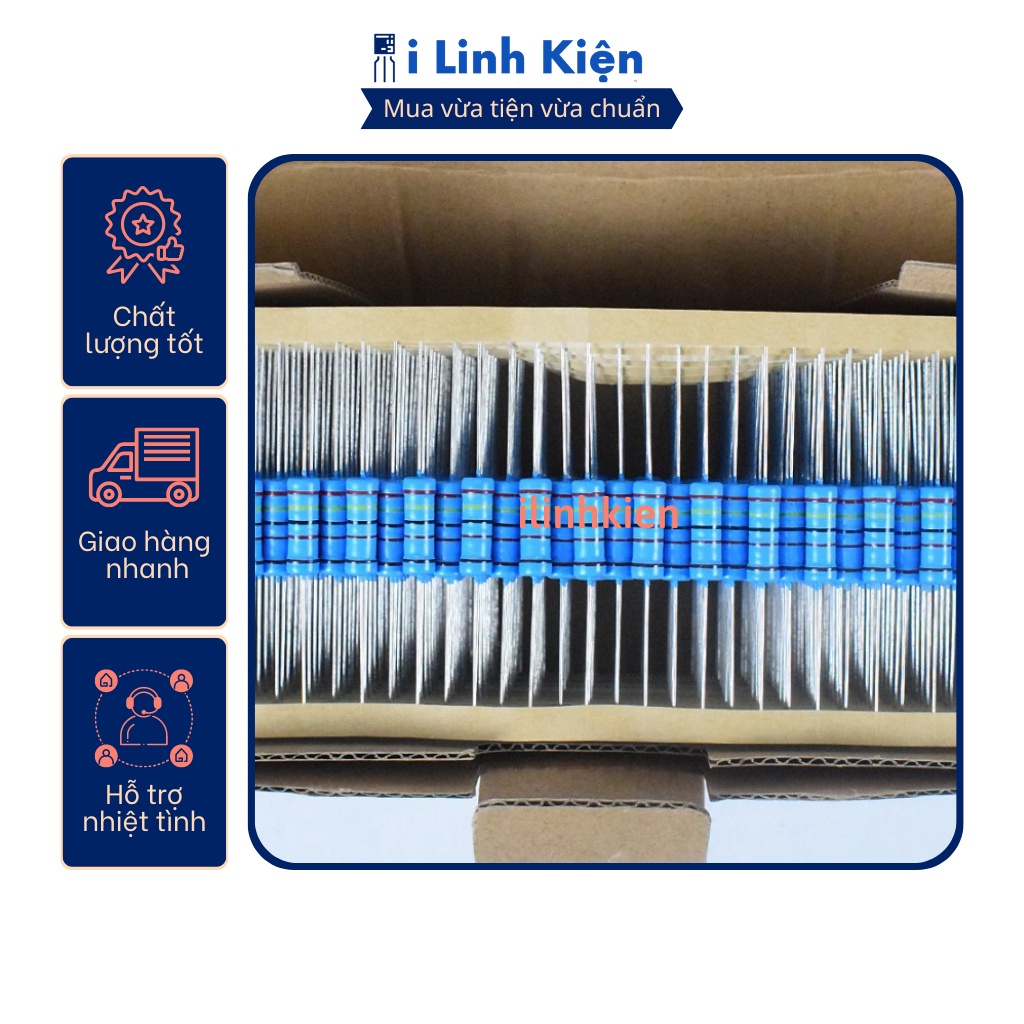 Điện trở vạch 2W 270R 1% chân đồng (10c)