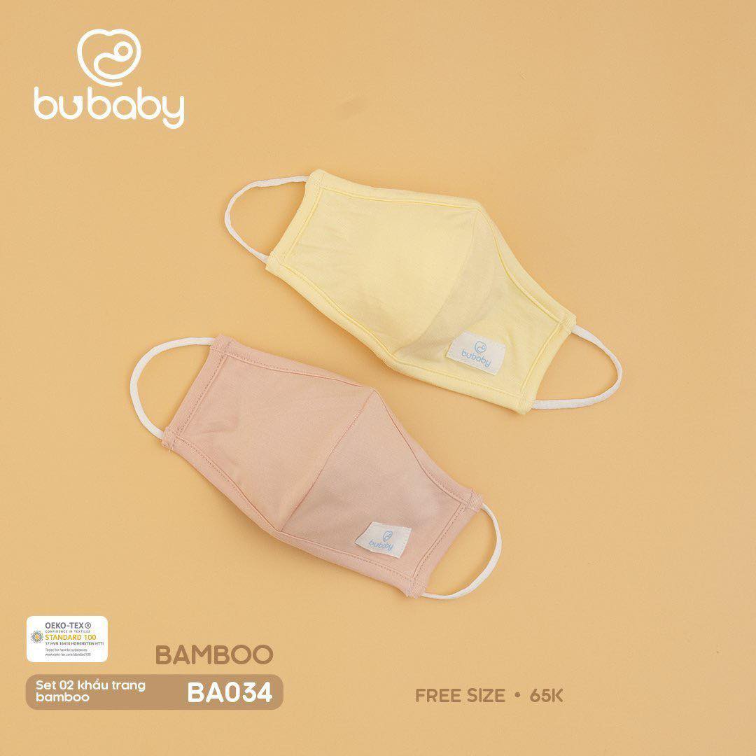 Khẩu trang trẻ em sợi tre Bubaby cho bé (set 2 chiếc)