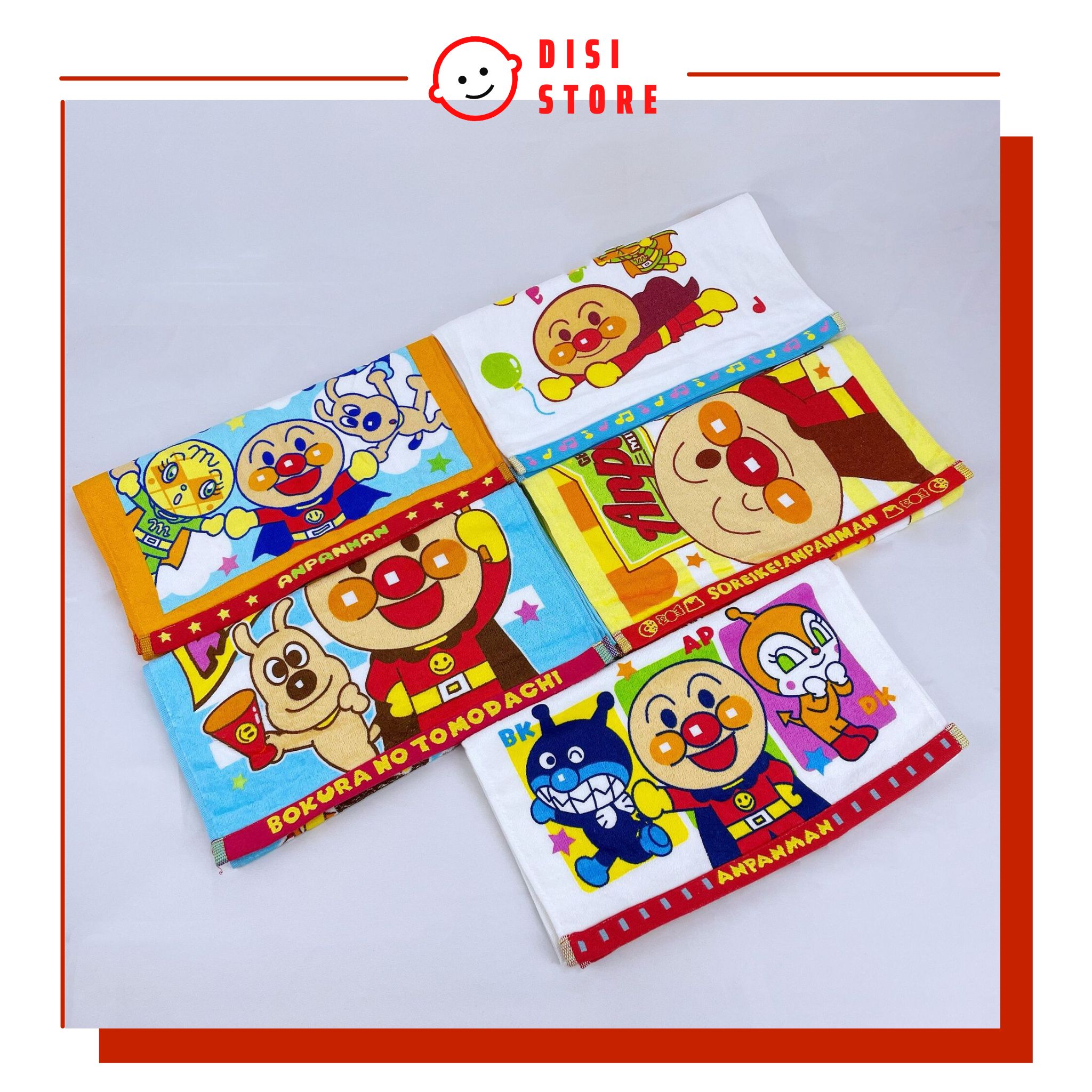 Khăn Mặt Siêu Nhân Anpanman Xuất Khẩu Nhật Bản 35x80cm Loại Xịn - DISI