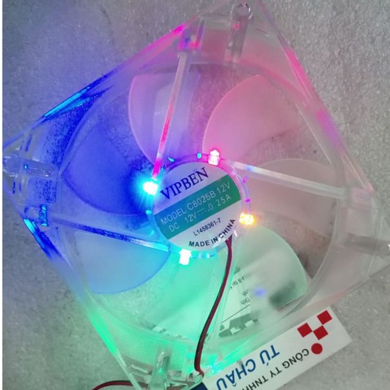 12cm Case Fan / 2.5cm Thick (F120 - Colored Led)
