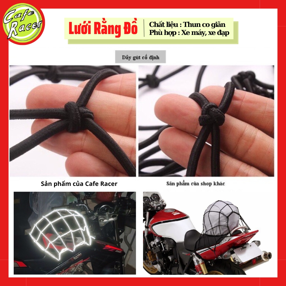 Lưới thun ràng đồ xe máy moto đi phượt