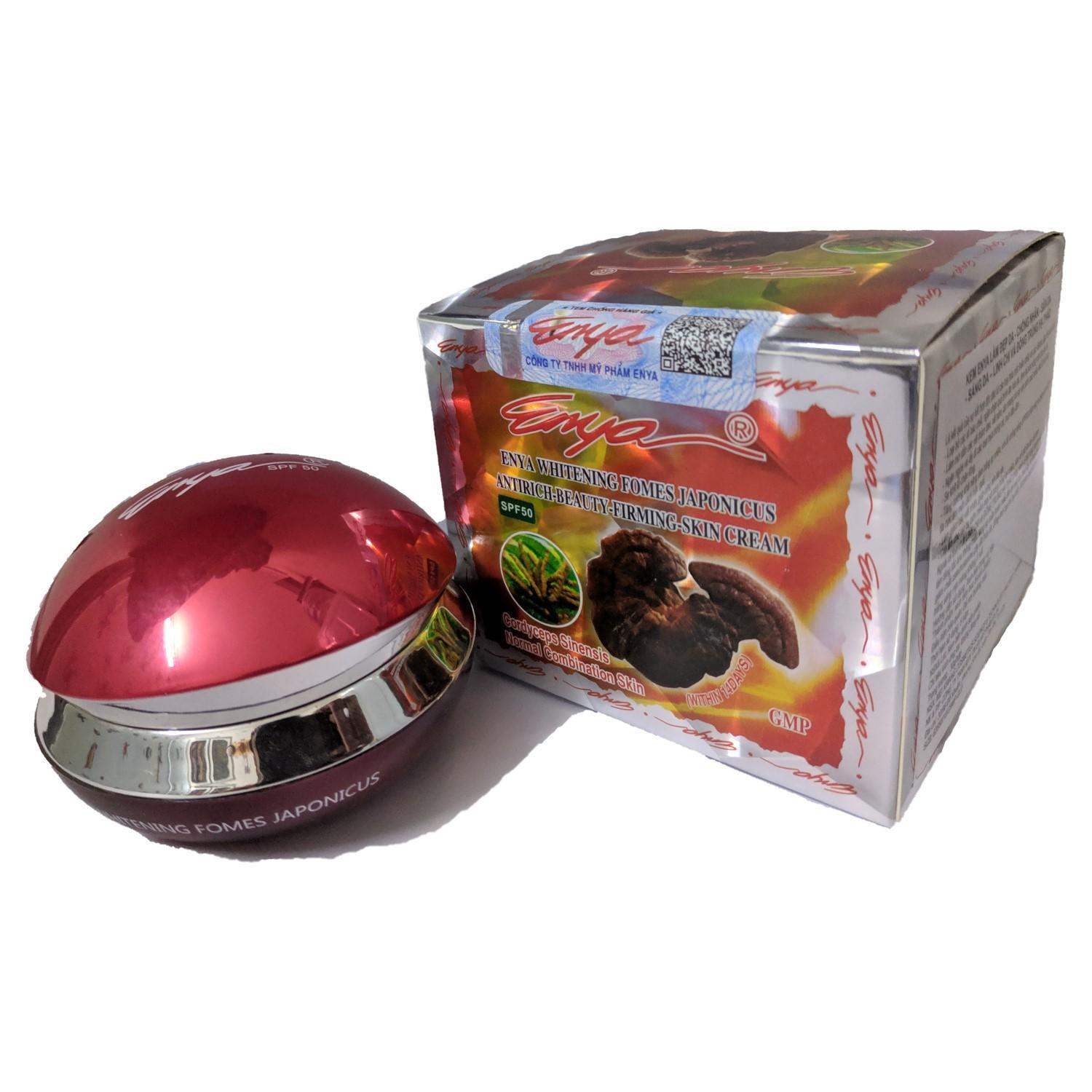 Kem ENYA Whitening Fomes Japonicus Antirich Cream SPF50 làm đẹp da - chống nhăn - săn da - sáng da - Linh chi và Đông trùng hạ thảo 30g