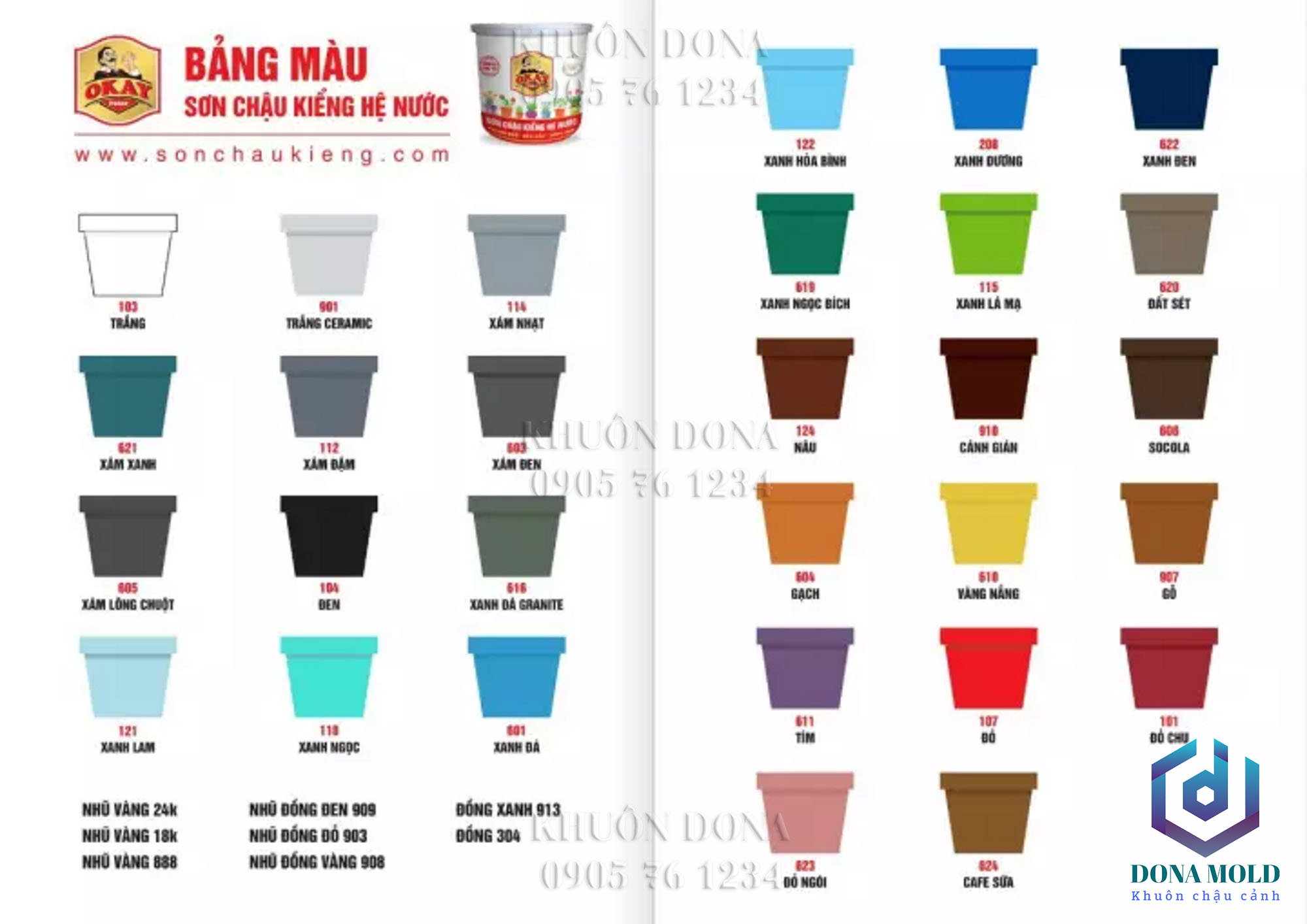 Sơn chậu cảnh Okay cao cấp bền màu.