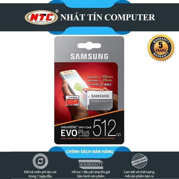 Thẻ nhớ MicroSDXC Samsung Evo Plus 512GB U3 4K 100MB/s - box Anh kèm Adapter (Đỏ) - Nhất Tín Computer