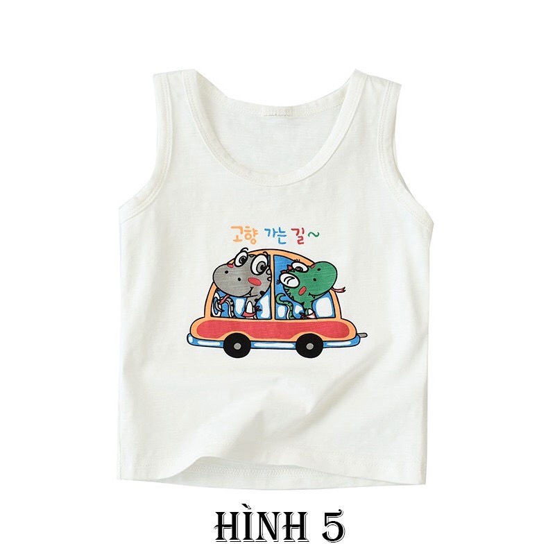 COMBO 5 Áo thun ba lỗ cotton mịn mát cho bé- (size 4-25ki)