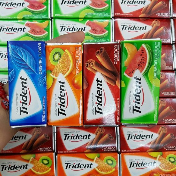 [HCM](4 vị) Kẹo gum Trident (14 viên - Sugarfree) - USA