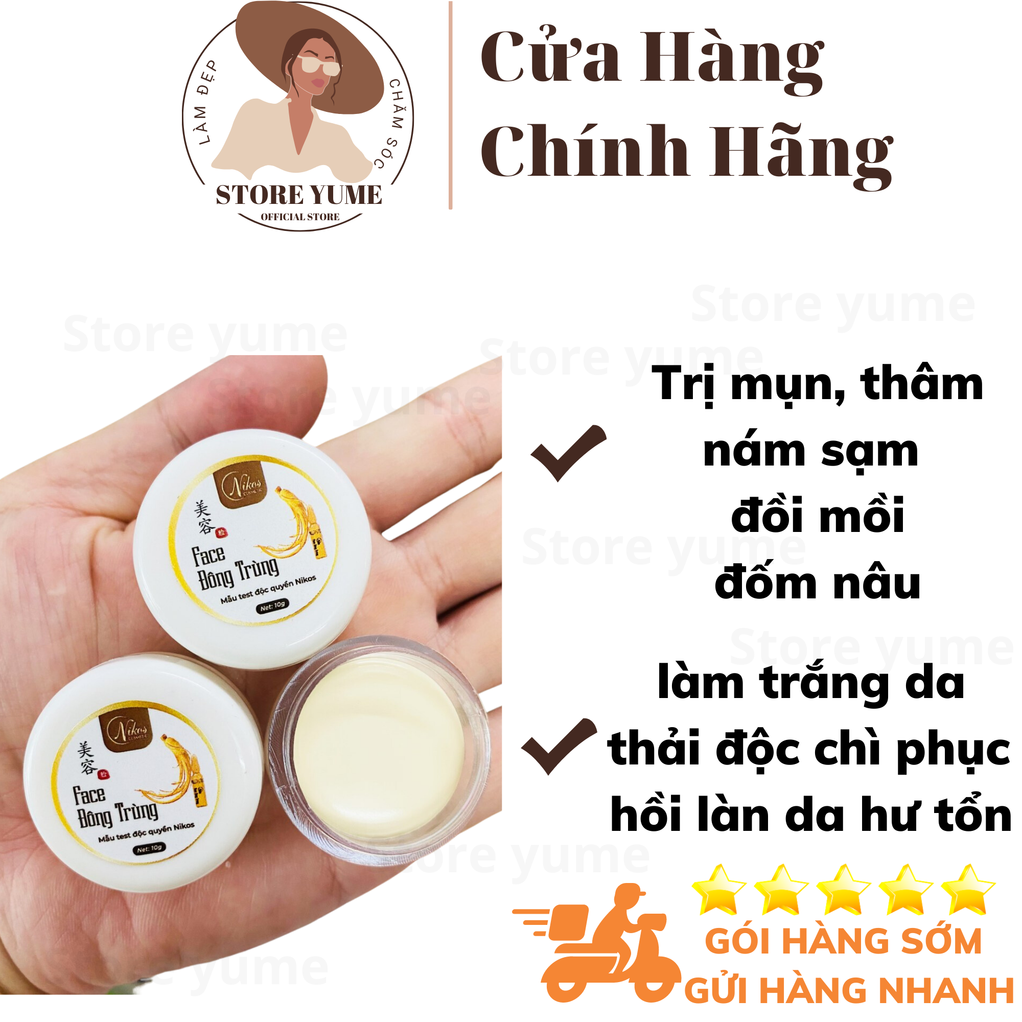 KEM FACE ĐÔNG TRÙNG HẠ THẢO TỐT CHO DA KÍCH THÍCH SẢN SINH COLLAGEN