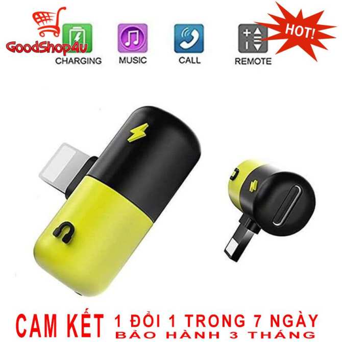 Jack Đầu chuyển âm thanh iphone 2 in 1 Lightning Splitter Adapter