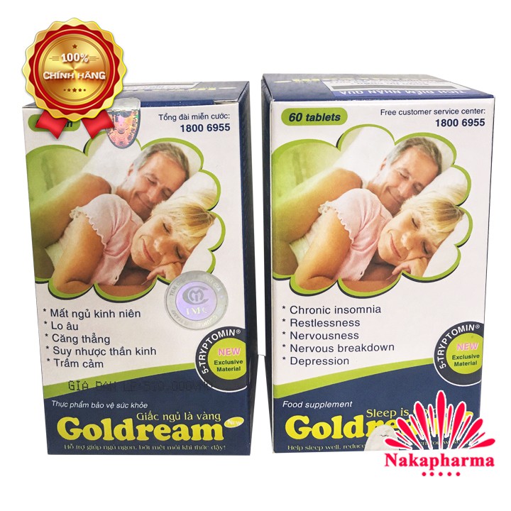 ✅ [6 TẶNG 1] Goldream New Giúp cải thiện giấc ngủ, an thần, giải stress, căng thẳng thần kinh