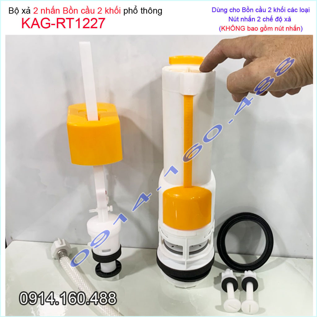 Bộ xả bồn cầu két nước rời 2 nút nhấn tasaco kag-rt1226a, trọn bộ xả 2 nhấn bàn cầu kag-rt1227 nhấn êm xả tốt siêu bền