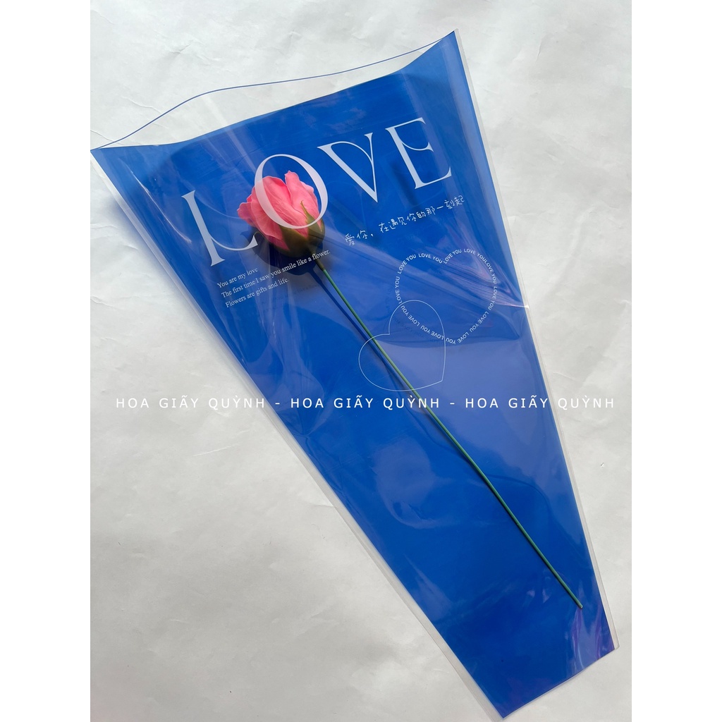 30 túi kiếng màu bó hoa 5-7 bông size 30*45cm