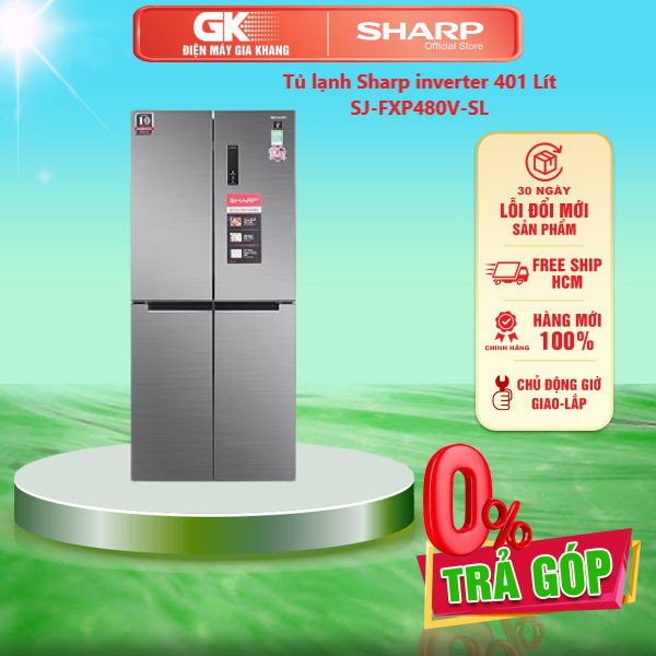 Tủ lạnh Sharp inverter 401 Lít SJ-FXP480V-SL - GIAO TOÀN QUỐC - FREESHIP HCM