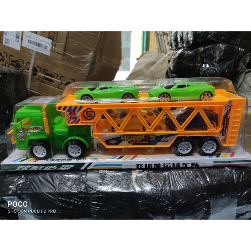 Bộ đồ chơi xe tải chở 4 xe con 7144