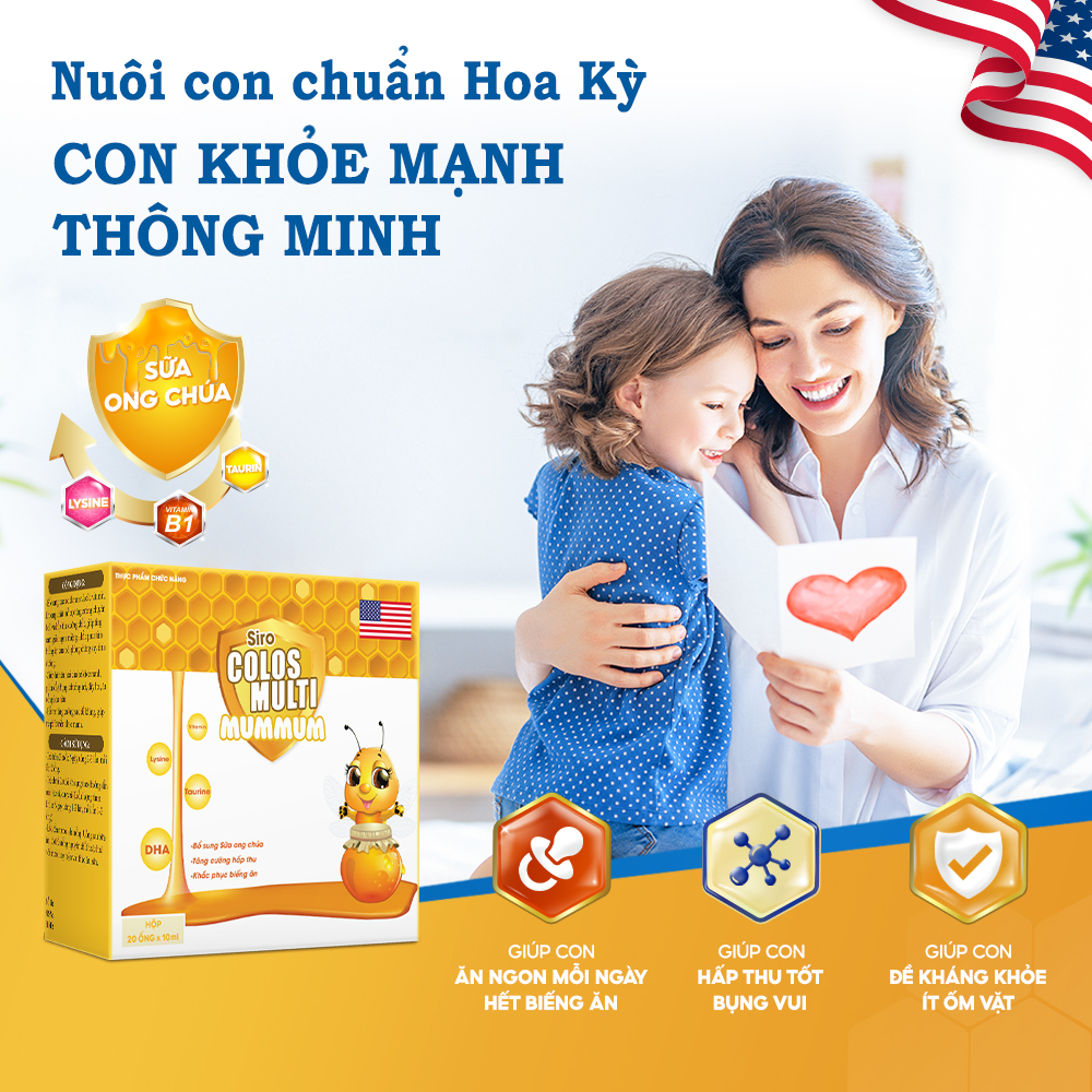 [25.09 - 29.09, voucher giảm 10%] Siro Colosmulti MumMum giúp trẻ ăn ngon, tăng cường hấp thu hộp 20 ống x 10ml