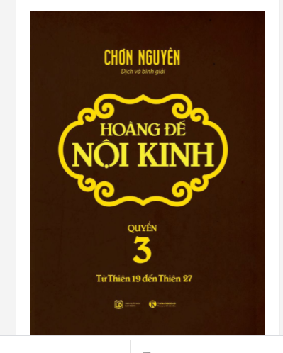 HOÀNG ĐẾ NỘI KINH - QUYỂN 3