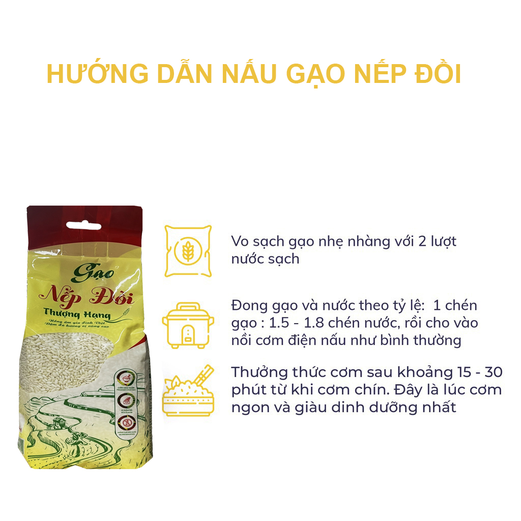 Gạo Nếp Đồi VJA cao cấp - Túi 1kg