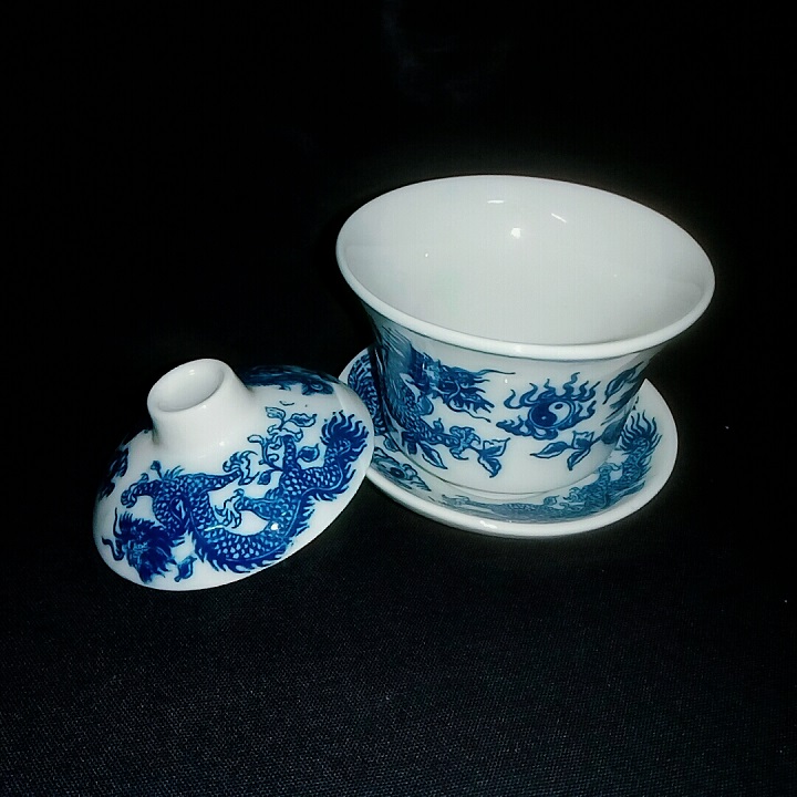 Bát sâm thờ men lam gốm sứ Bát Tràng, 2 cỡ