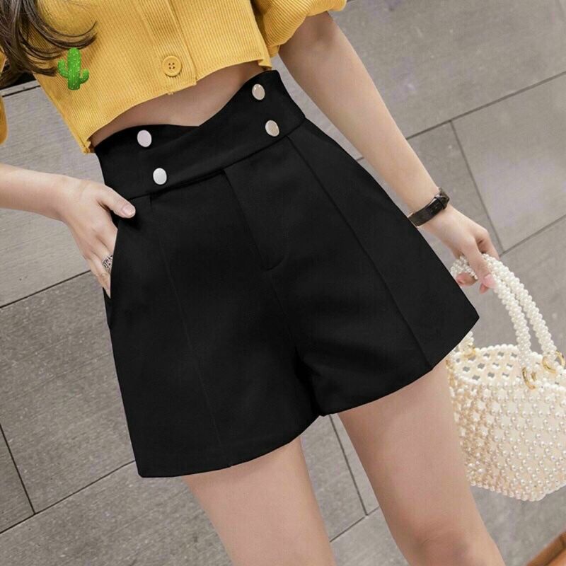 [HCM]Quần đùi lưng cao phối 4 nút