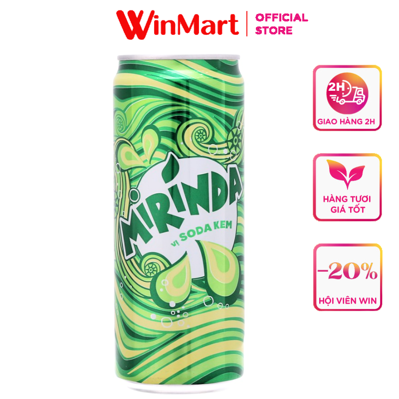 [Siêu thị WinMart] - Nước giải khát có gas Mirinda vị soda kem lon 330ml