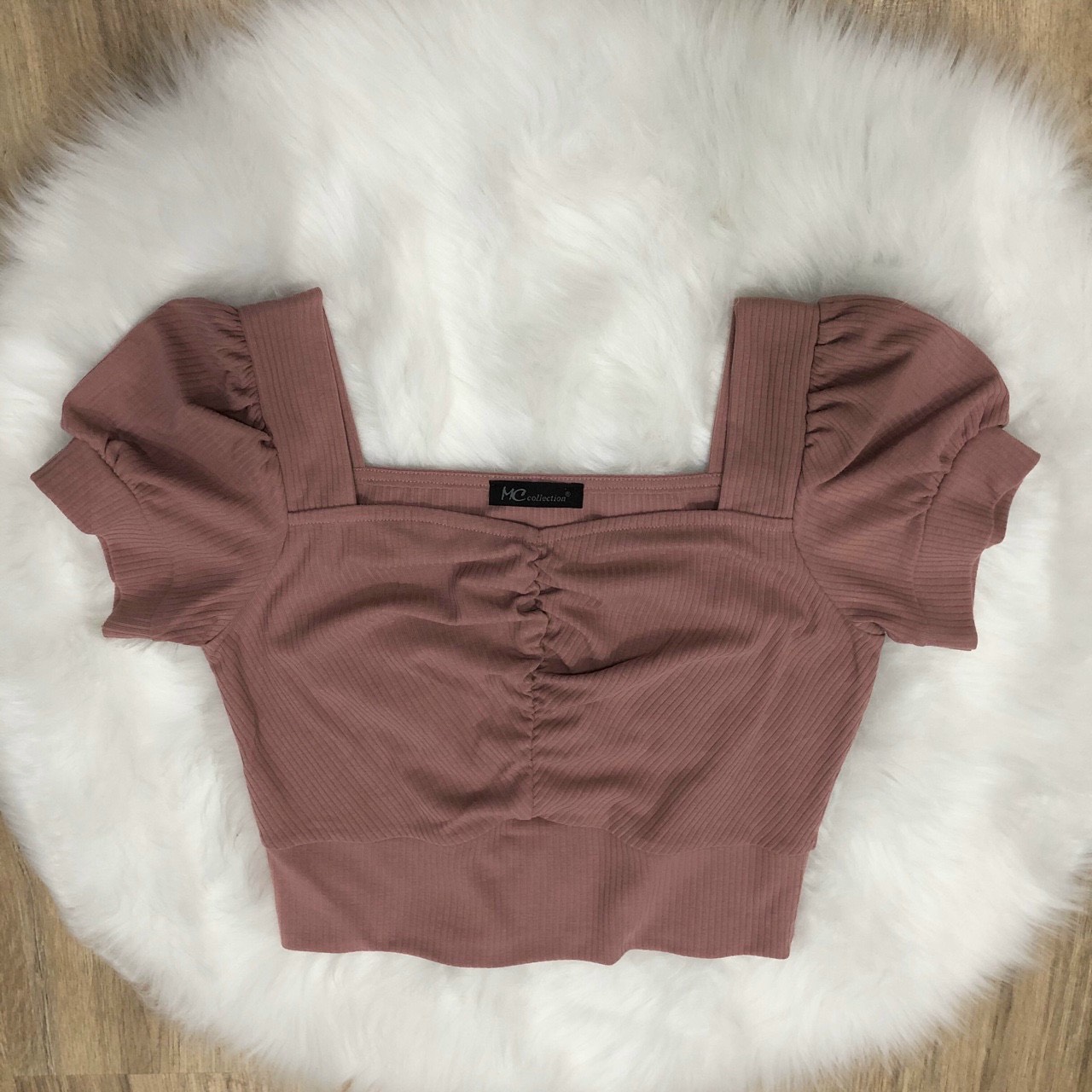 Áo croptop thun tăm cotton