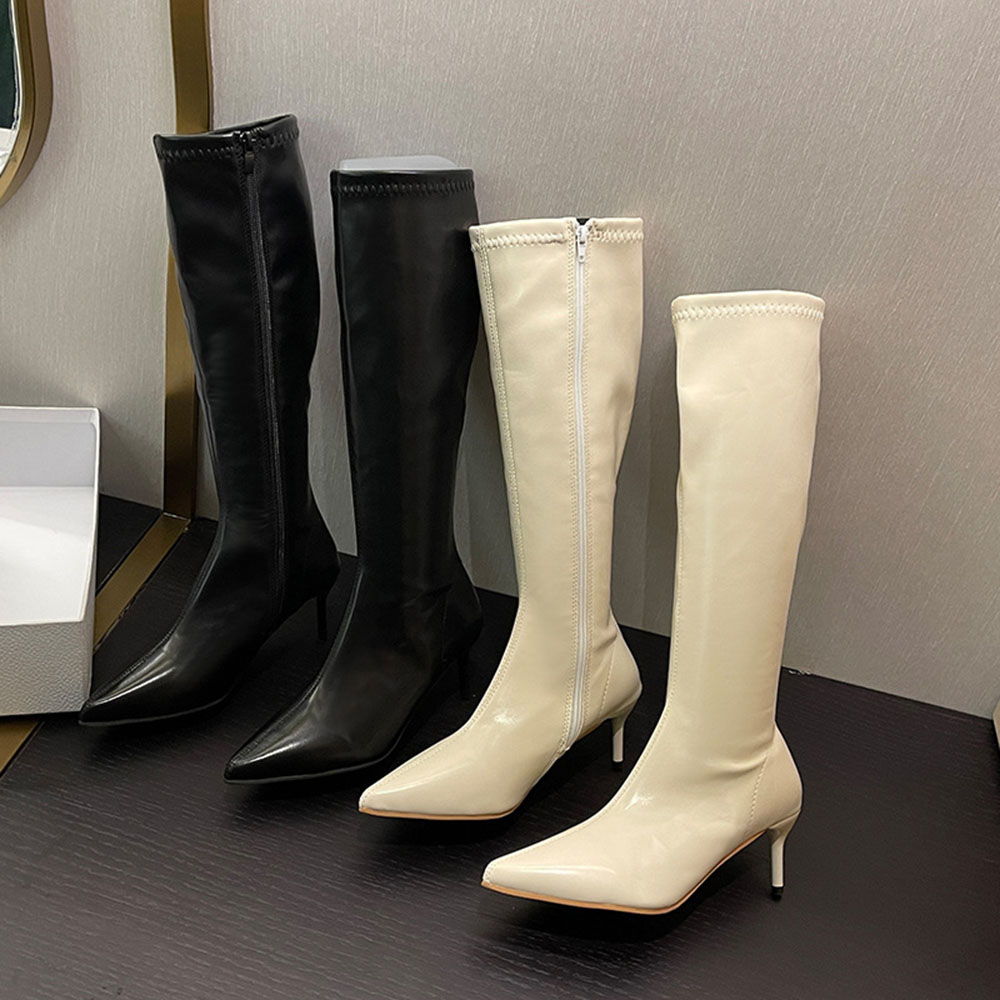 [Ảnh thật] Bốt/Boots Đùi Gót Nhọn 6p Khoá Cạnh Cao Cấp – SuBim.Store (Mã 2019)