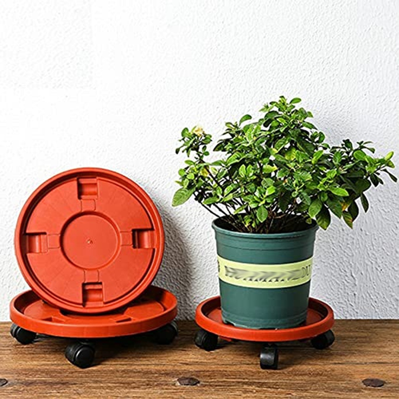 Heavy Duty Rust Proof Plant Caddy with Wheels Rolling Plant Stand Round