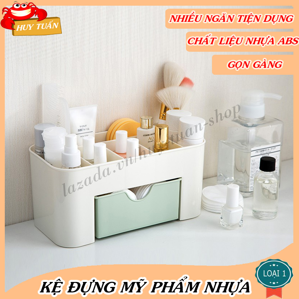 Kệ đựng mỹ phẩm mẫu mới, Kệ đựng mỹ phẩm bằng nhựa gọn gàng bắt mắt, kệ mỹ phẩm đa năng nhiều ngăn Huy Tuấn