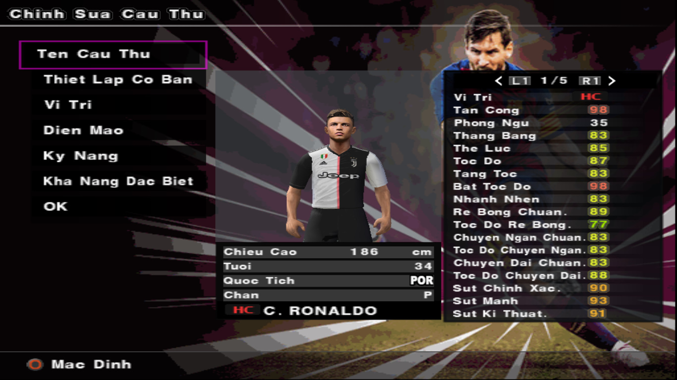Đĩa PES2020 Tiếng Việt + Bình Luận Tiếng Việt