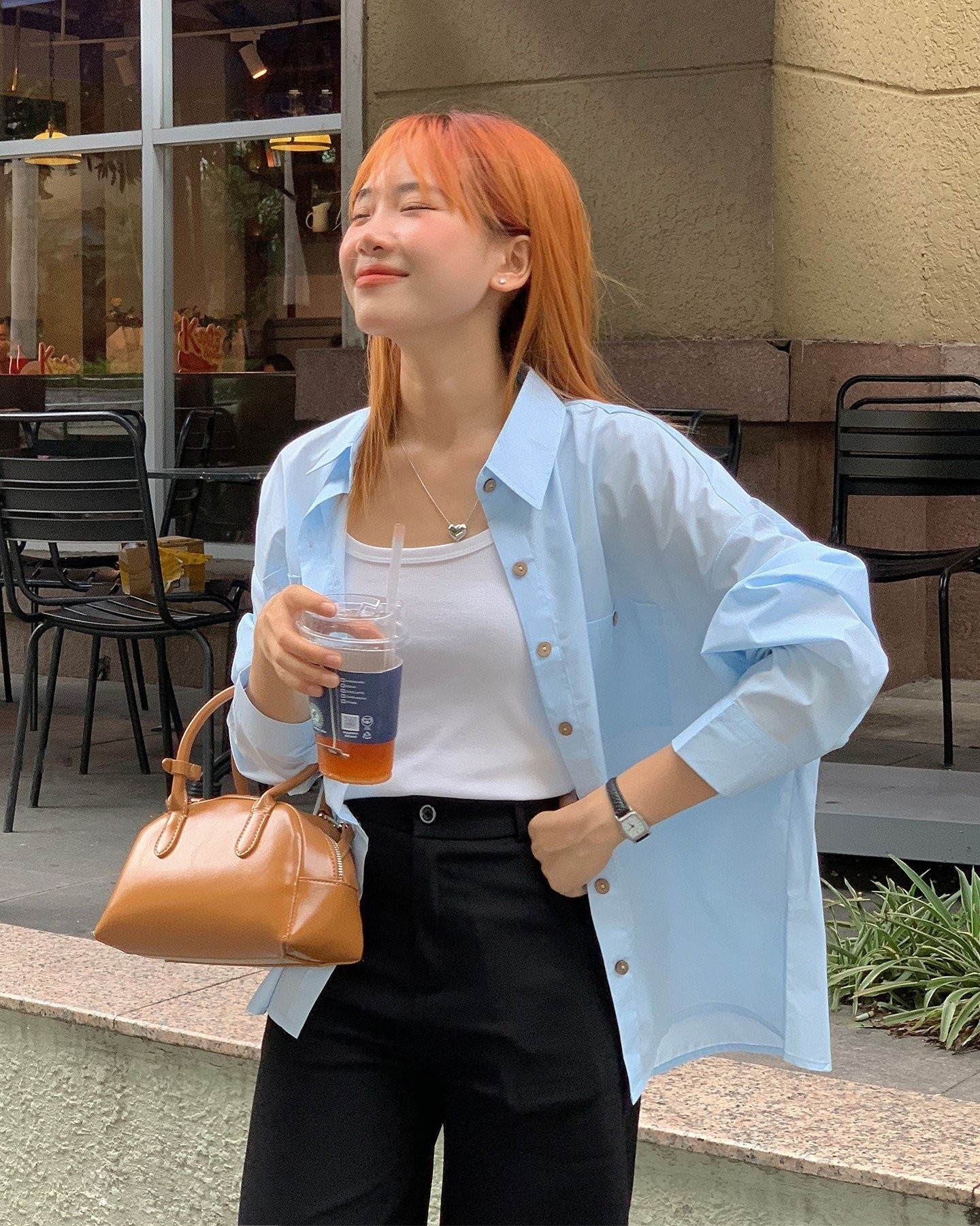 [Nhập LAZLOOK99 GIẢM 100K/500K] Áo sơ mi thô lụa onesize 2 túi cúc gỗ Button Shirt - by ufo.thebasic