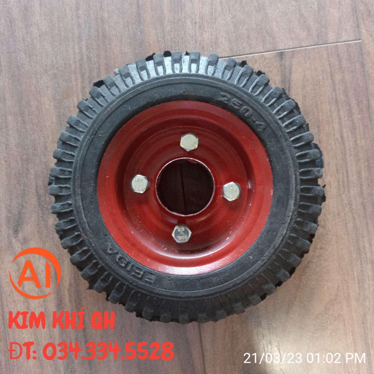 Bánh xe cao su đỏ đường kính 200mm. bánh xe đẩy , bánh xe kéo