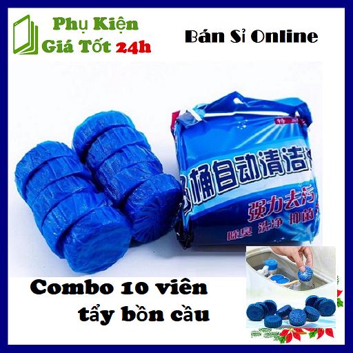 [HCM]COMBO 10 VIÊN TẨY BỒN CẦU - VIÊN TẨY TOLET AN TOÀN - SẠCH SẼ