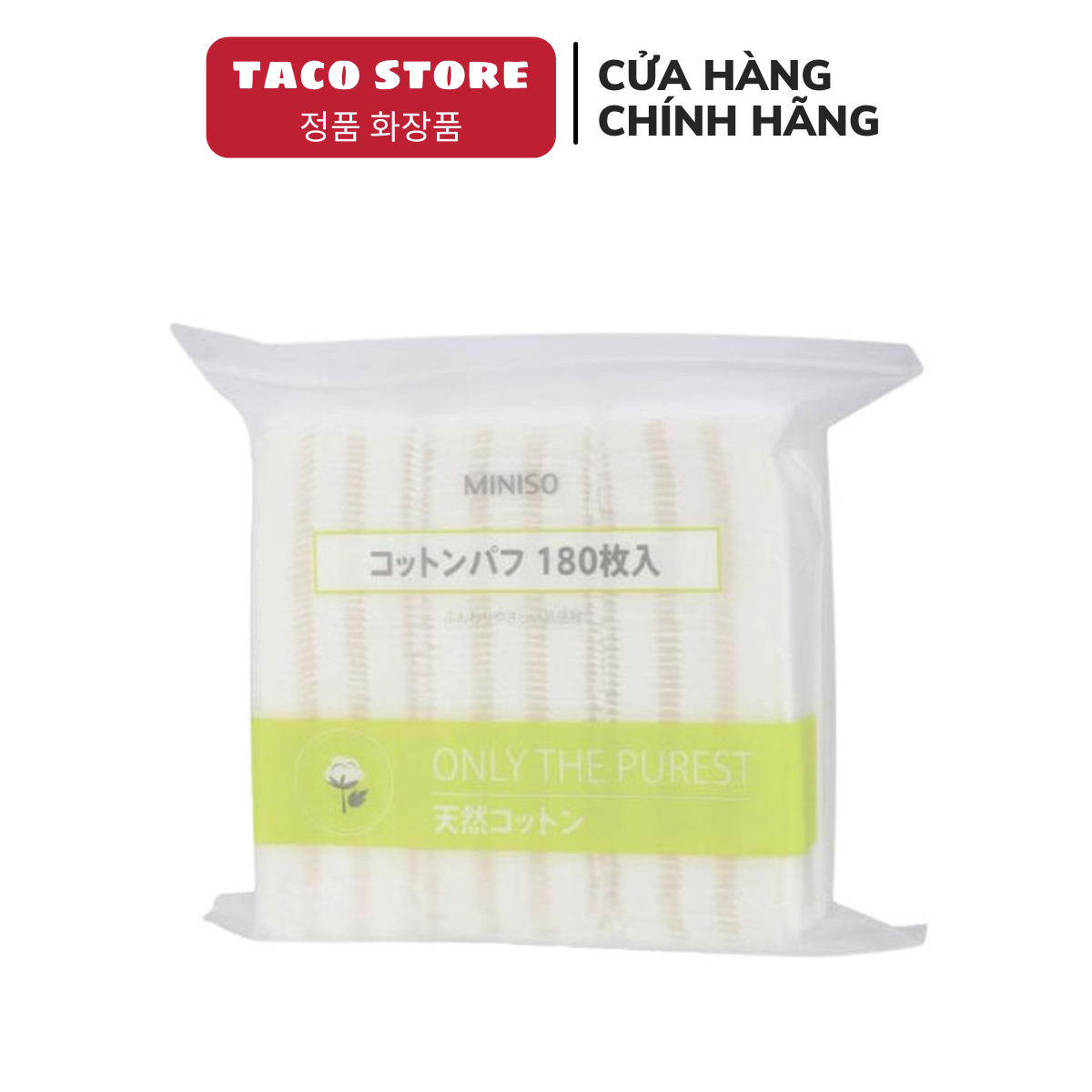 Bông tẩy trang Miniso 180 miếng Nhật